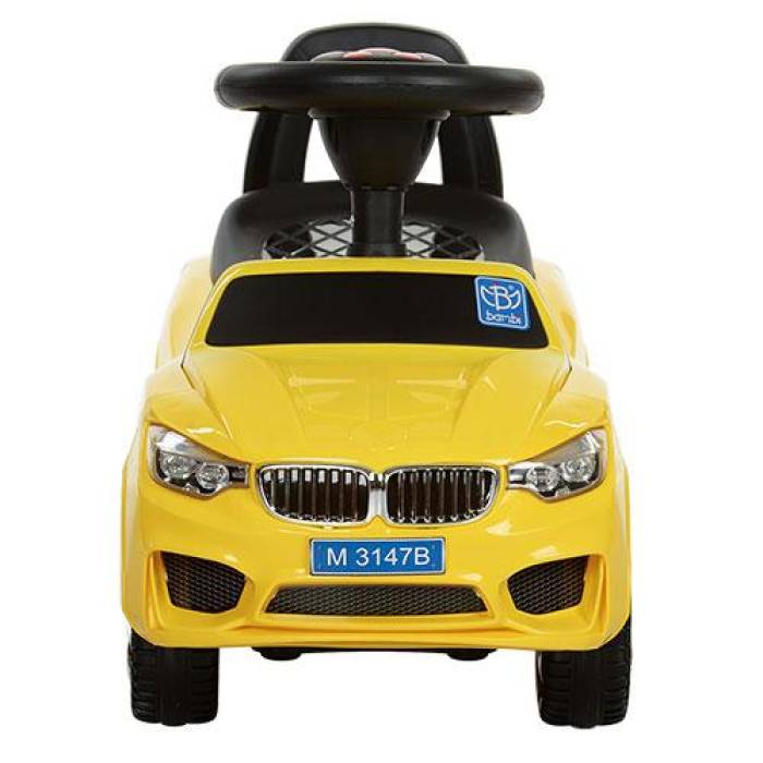 Детская каталка-толокар BMW с звуком мотора и музыкой Bambi M 3147B-6 Желтый