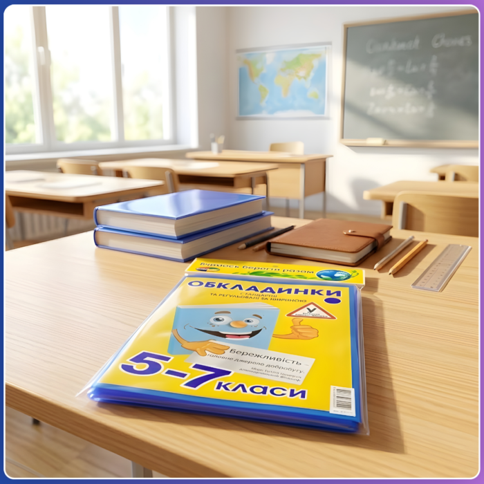 Обкладинки для шкільних підручників 5-7 класів з регульованою шириною
