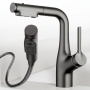 Кухонний змішувач із висувним виливом та поворотом на 360° Faucet CR-8429 Чорний