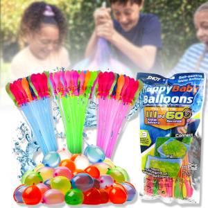 Водяні різнокольорові бомбочки-кульки 111 шт. для водних битв Happy Baby Balloons