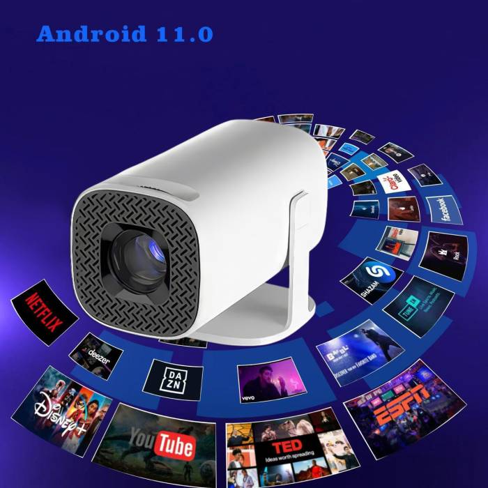 Смарт проектор игровой с играми,2 джойстиками и пультом S40 MAX Android 11 Белый