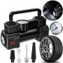 Автомобільний компресор з монометром та живленням від прикурювача Air pump 12V Чорний