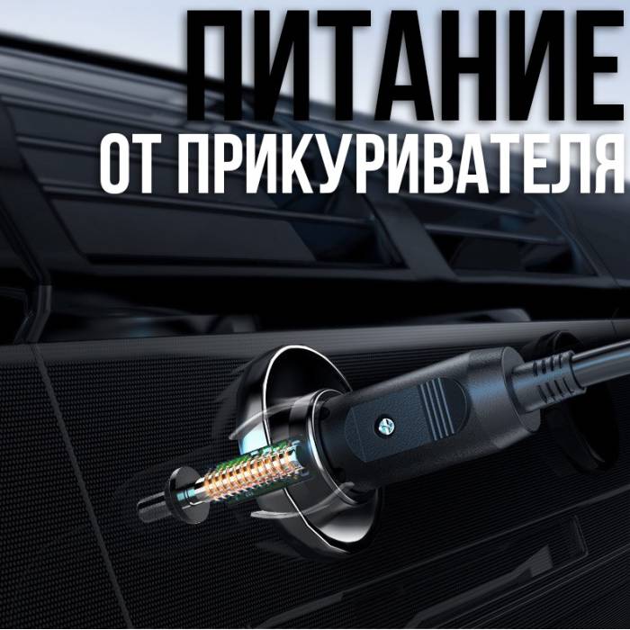 Автомобільний компресор з монометром та живленням від прикурювача Air pump 12V Чорний