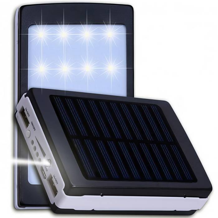 Портативное зарядное устройство с солнечной панелью PowerBank Внешний аккумулятор на 50000 mAh
