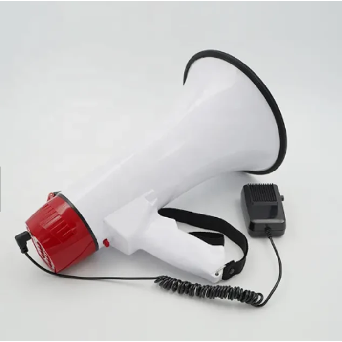 Ручной громкоговоритель с аккумулятором Megaphone UKC ER-55 Мощный рупор 12 Вт Бело-Красный