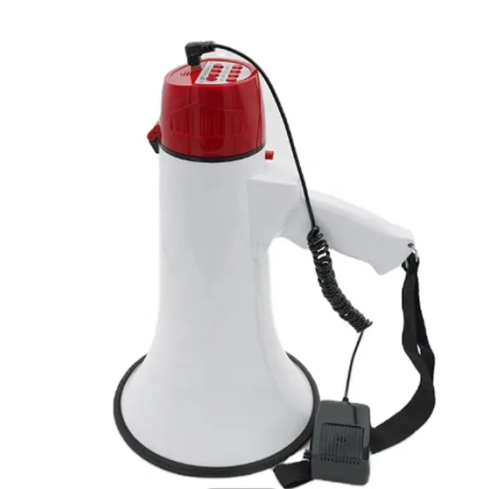 Ручной громкоговоритель с аккумулятором Megaphone UKC ER-55 Мощный рупор 12 Вт Бело-Красный