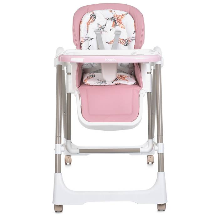 Стульчик для кормления 2 в 1 с механическим укачиванием и качелей Bambi M 5897 Pink Розовый