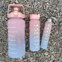 Пляшка для води 3 в 1 Bottle AND264 Рожево-блакитна Комплект із 3 спортивних пляшок для води