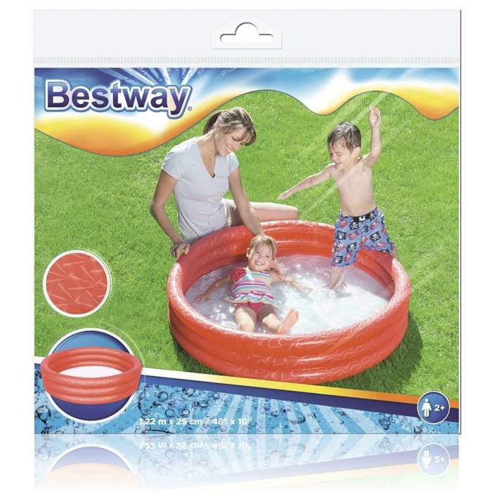 Дитячий круглий надувний басейн 122х25 см Bestway 51025 Басейн на 140 л з ненадувним дном