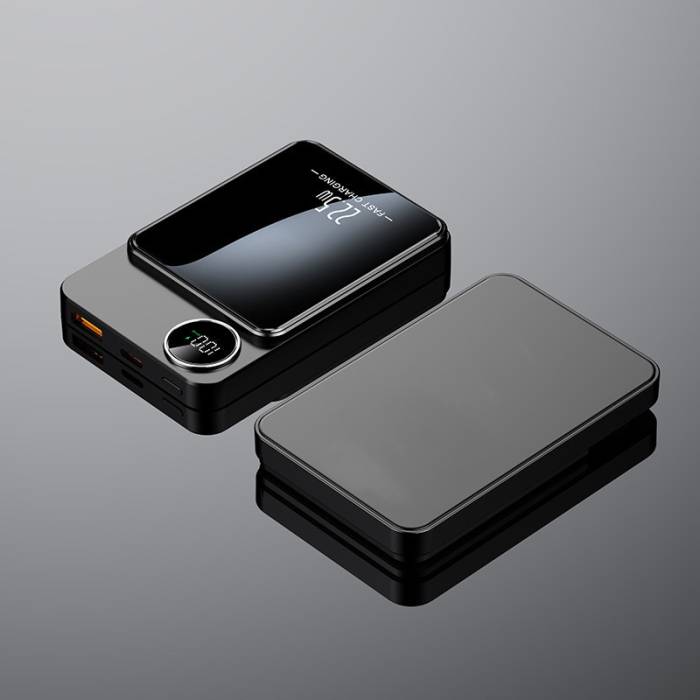 Повербанк з бездротовою зарядкою MagSafe та дисплеєм PowerBank Q9 10000 mAh Чорний