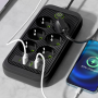 Мережевий подовжувач із 6 розетками й USB-A/C портами 3 метри 2500W Чорний