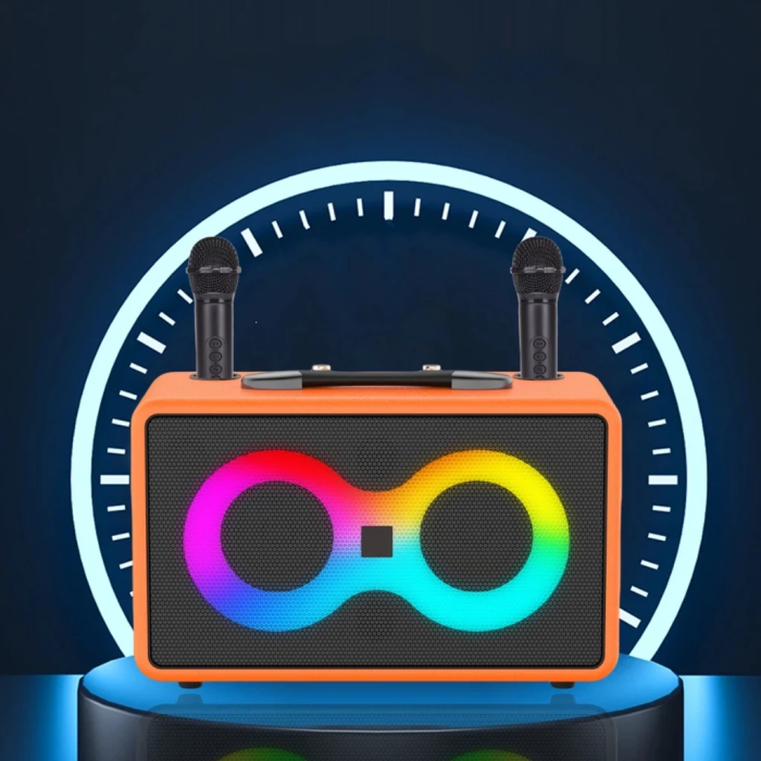 Музична колонка з двома бездротовими мікрофонами SP-240924-2 RGB Bluetooth
