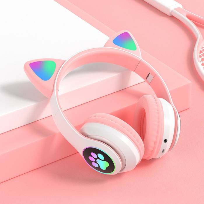 Беспроводные накладные Bluetooth наушники Cat Ear STN-28 Наушники с ушками и подсветкой Маленькая упаковка
