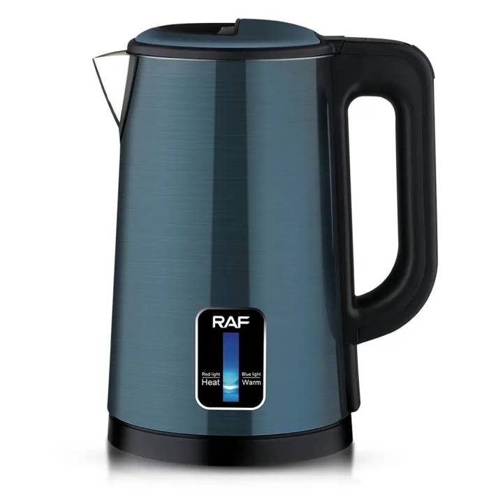 Електричний чайник із нержавіючої сталі на 2.5 л 2000Вт RAF R.7916 Синій Чайник з підтримкою температури