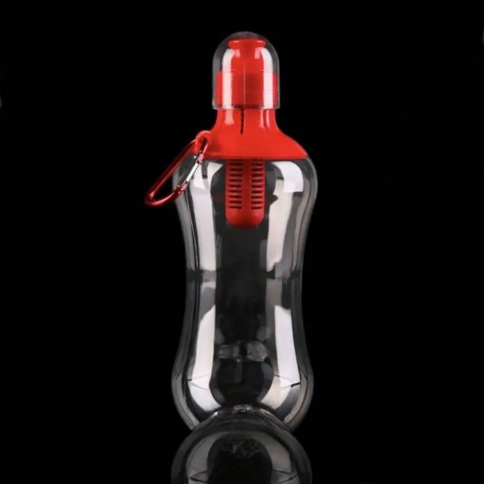 Пластиковая бутылка для воды с фильтром и карабином 550 мл Bottle Спортивная бутылка для воды
