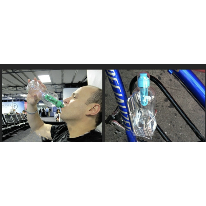 Пластиковая бутылка для воды с фильтром и карабином 550 мл Bottle Спортивная бутылка для воды