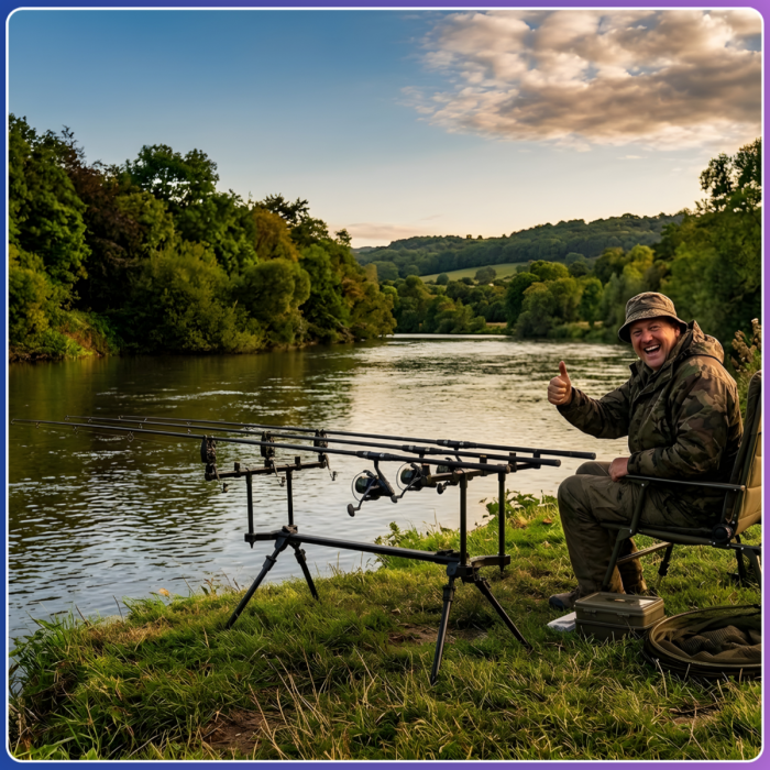 Карповий род-под на 5 вудилищ із телескопічними ніжками та чохлом WEIDA CARP