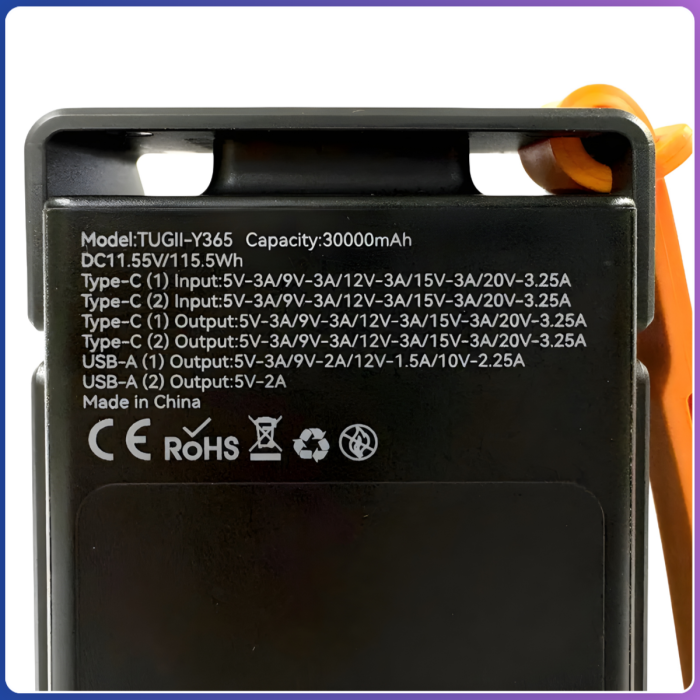 Power Bank 30000mAh для ноутбука та смартфона PD 65W 2хUSB | 2хType-C TUGII Y365