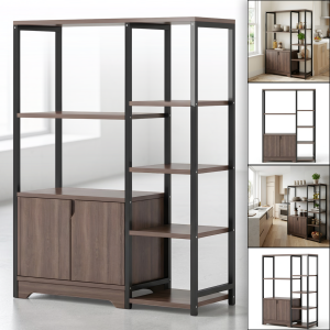 Кухонний стелаж 120х90х34см із закритою шафою та металевим каркасом AD-B02