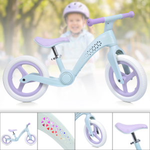Дитячий біговел 12" з регульованим сидінням та світлом PROF1 KIDS MBB 1057 Mint