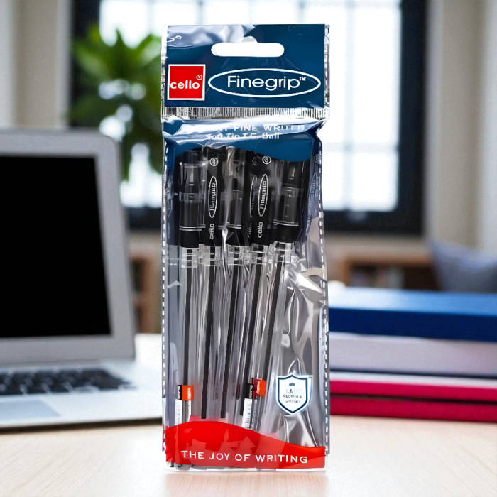 Масляная шариковая ручка Черная FINEGRIP "Cello" 388B 1 шт.