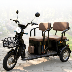 Електротрайк TRIVARO MAX 1000W з багажником, пасажирськими сидіннями та амортизацією Чорний