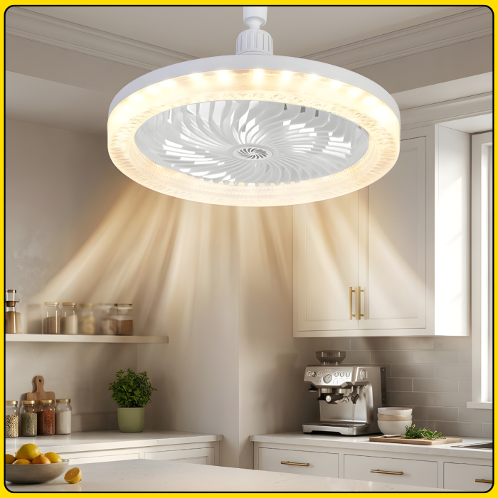 Потолочная LED лампа с вентилятором, 3 режимами света и пультом ДУ 30W | E27 AY1036