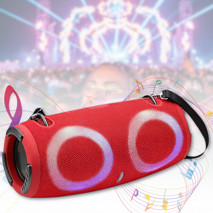 Портативна Bluetooth-колонка з акумулятором 3000mAh та RGB підсвіткою ZQS-L31 20W Червоний