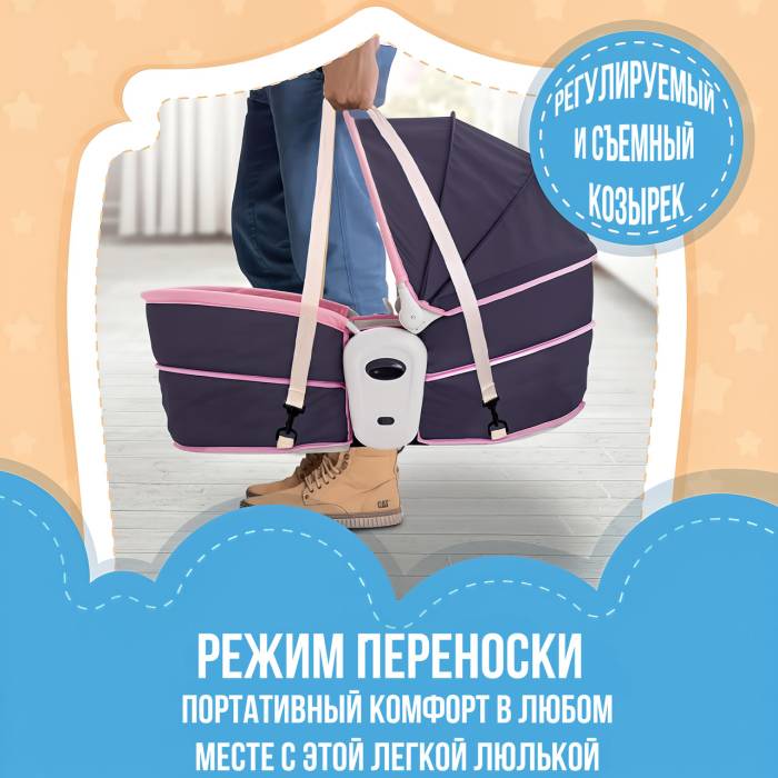 Заколисувальний центр-гойдалка 5в1 з іграшками, вібро-режимом і музикою Mastela 6033
