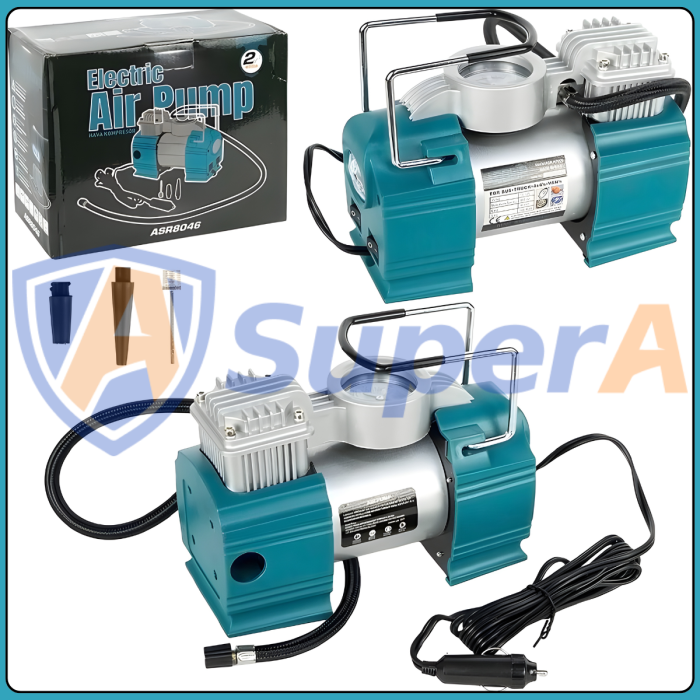 Автомобильный компрессор 35 л/мин ASSUR ASR8046 12V с LED-подсветкой