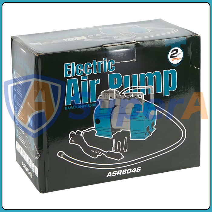 Автомобильный компрессор 35 л/мин ASSUR ASR8046 12V с LED-подсветкой