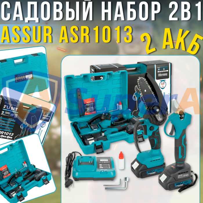 Аккумуляторная пила 4"/6" с Секатором ASSUR ASR1013 18V в кейсе