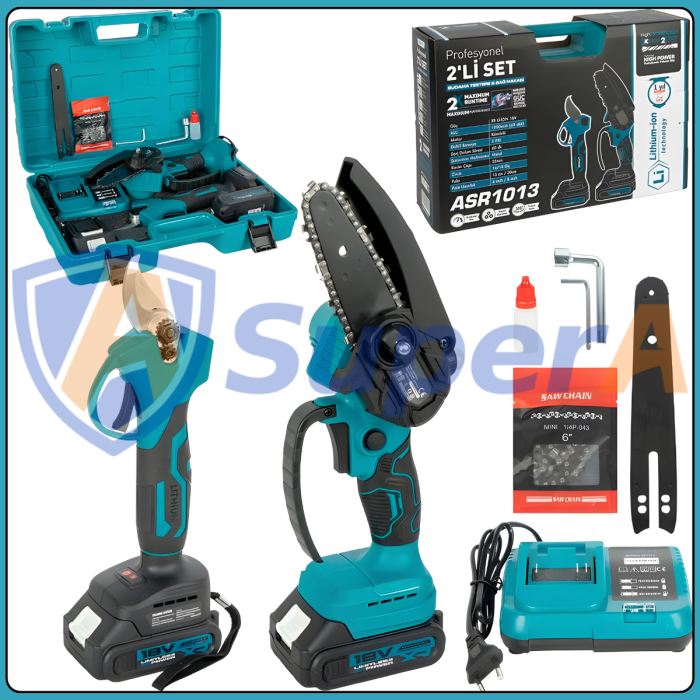 Аккумуляторная пила 4"/6" с Секатором ASSUR ASR1013 18V в кейсе