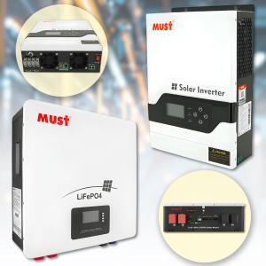 Комплект резервного живлення MUST | Акумулятор 25.6V 2.5KW 100Ah LP16 інвертор 3.2kW 24V PV18-3224VPM II