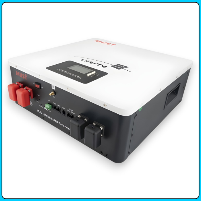 Комплект резервного живлення MUST | Акумулятор 25.6V 2.5KW 100Ah LP16 інвертор 3.2kW 24V PV18-3224VPM II