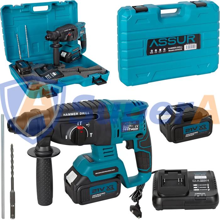 Аккумуляторный перфоратор ASSUR ASR509 21V 3000mAh в кейсе