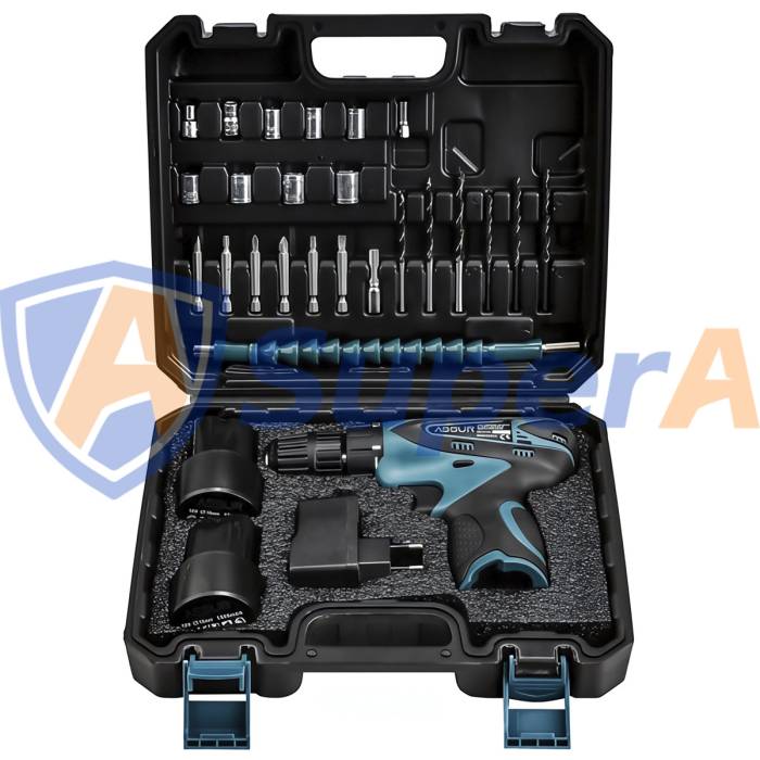 Акумуляторний шурупокрут ASSUR ASR058 12V у кейсі 24 предмети