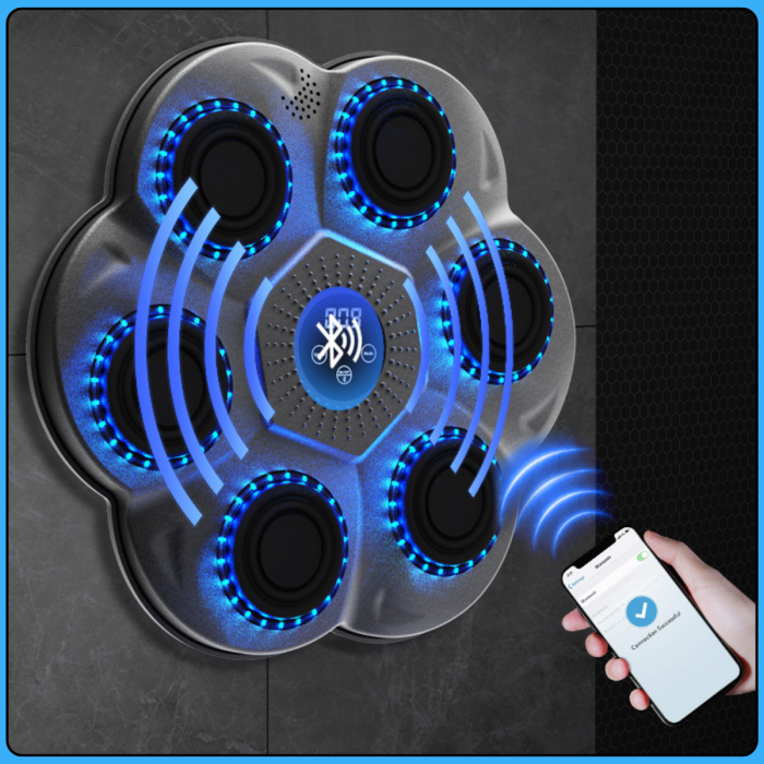 Настінний боксерський тренажер з LED-підсвічуванням, Bluetooth-колонкою та режимами тренування