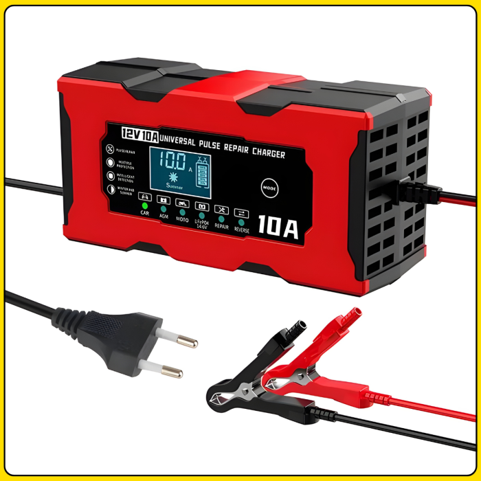 Зарядное устройство 12V/10A для аккумуляторов с LCD дисплеем M18689