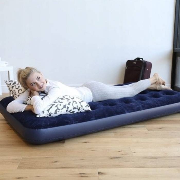 Одномісний надувний матрац 185x76x22 см з велюровим покриттям Bestway 67000 Синій