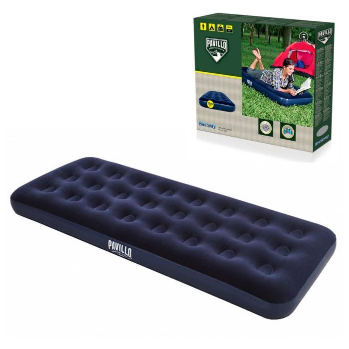 Одномісний надувний матрац 185x76x22 см з велюровим покриттям Bestway 67000 Синій