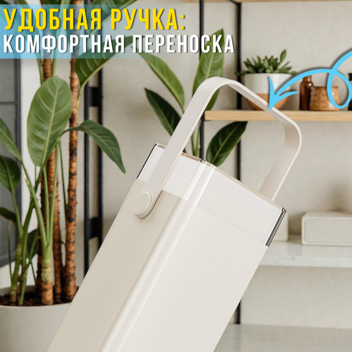 Портативний повербанк 60000 мАг з вбудованими кабелями, ліхтариком та RGB-підсвіткою Type-C | USBх2 Білий