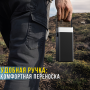 Повербанк на 40000 мАч з дисплеєм, вбудованими кабелями, ліхтариком та RGB-підсвічуванням Type-C | USBх2 Чорний