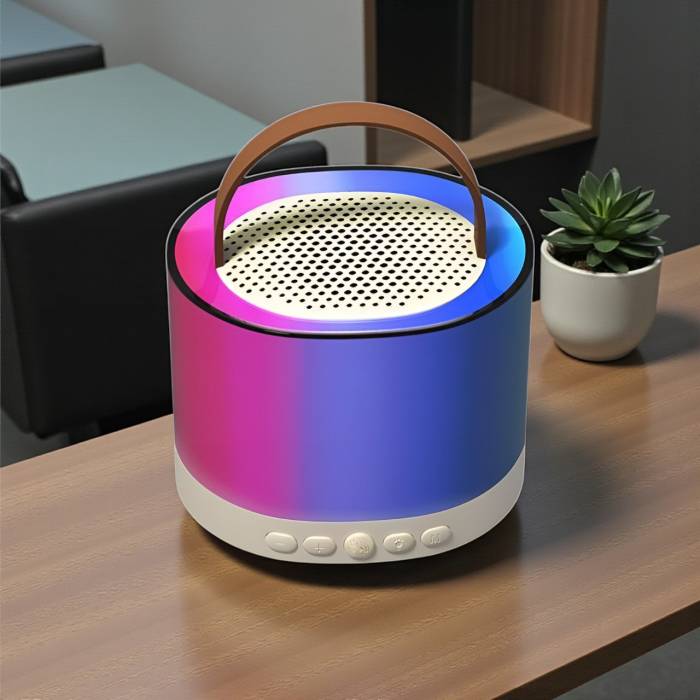 Портативна Bluetooth-колонка з двома мікрофонами та RGB-підсвічуванням K52 Біжова