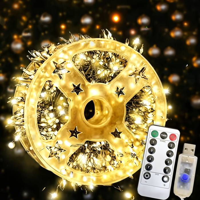 USB Гірлянда "Феєрверк" 30 метрів 900 LED 8 режимів світіння Тепле біле світло