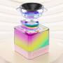 Беспроводная Bluetooth колонка с RGB подсветкой и 2 караоке микрофонами Music Hi Розовый