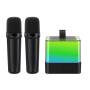 Беспроводная Bluetooth колонка с RGB подсветкой и 2 караоке микрофонами Music Hi Черный