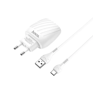 Зарядное устройство 220В USBx2 с кабелем USB - Type-c Hoco C78A Max Energy
