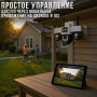 Камера відеоспостереження 4G зі світлозвуковою сигналізацією та 3 об'єктивами Smart Net V380