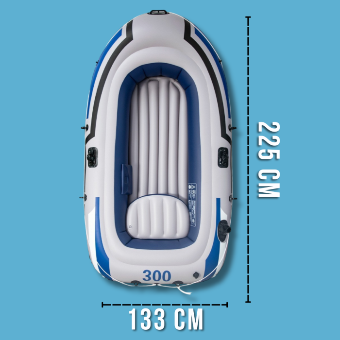 Надувний тримісний човен 225x133x41 см з насосом, веслами та подушкою JR2300